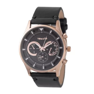 Tomato - Black Rose PU Leather Watch