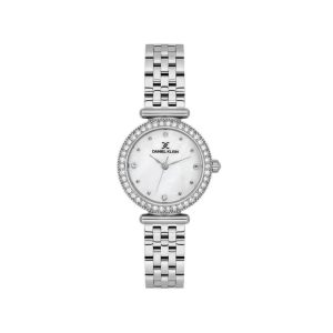 Daniel Klein Women’s Crystal-Embellished Silver-Tone Bracelet Watch